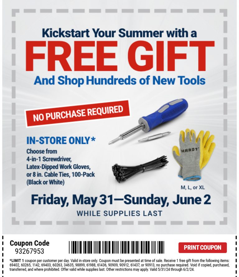 QUÀ TẶNG MIỄN PHÍ TỪ HARBOR FREIGHT.