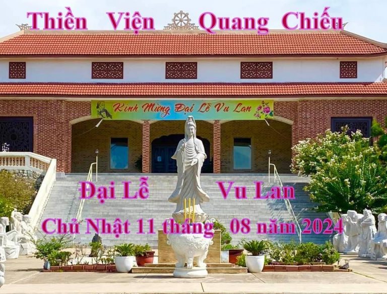 THÔNG BÁO  ĐẠI LỄ VU LAN 2024 TẠI THIỀN VIỆN QUANG CHIẾU.