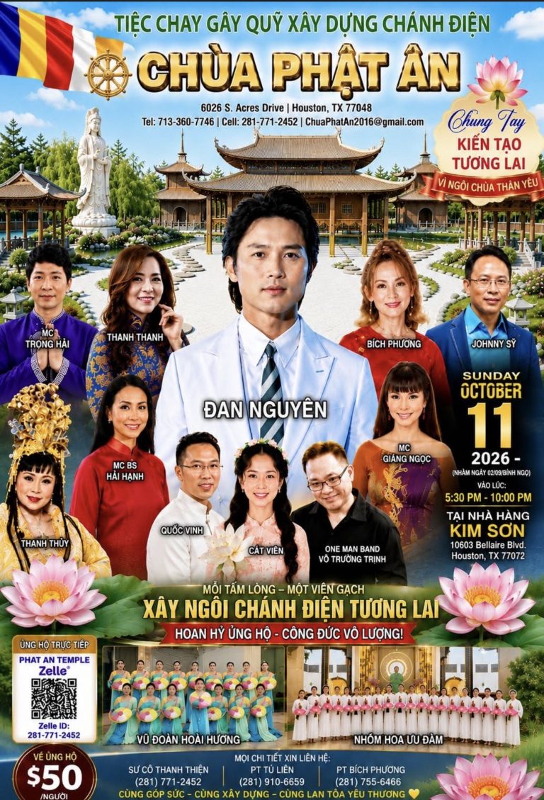 CHUNG TAY GÓP SỨC – XÂY DỰNG CHÁNH ĐIỆN CHÙA PHẬT ÂN- HOUSTON