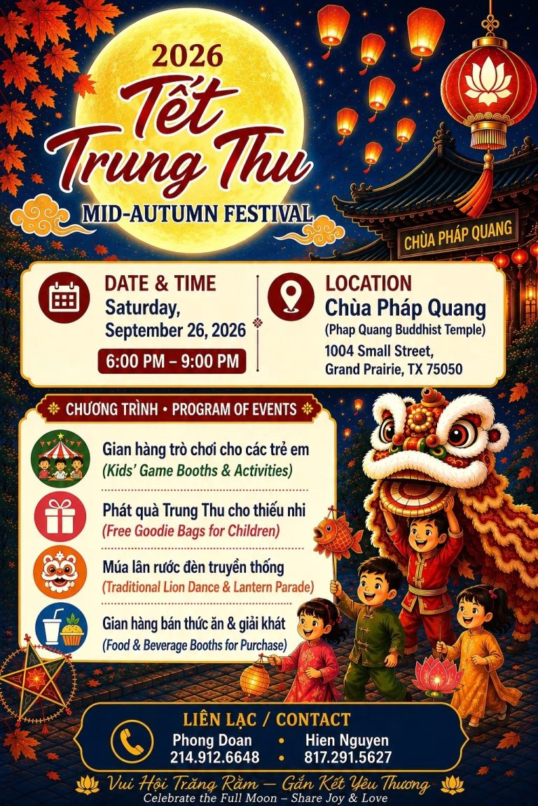 TẾT TRUNG THU 2026 TẠI CHÙA PHÁP QUANG