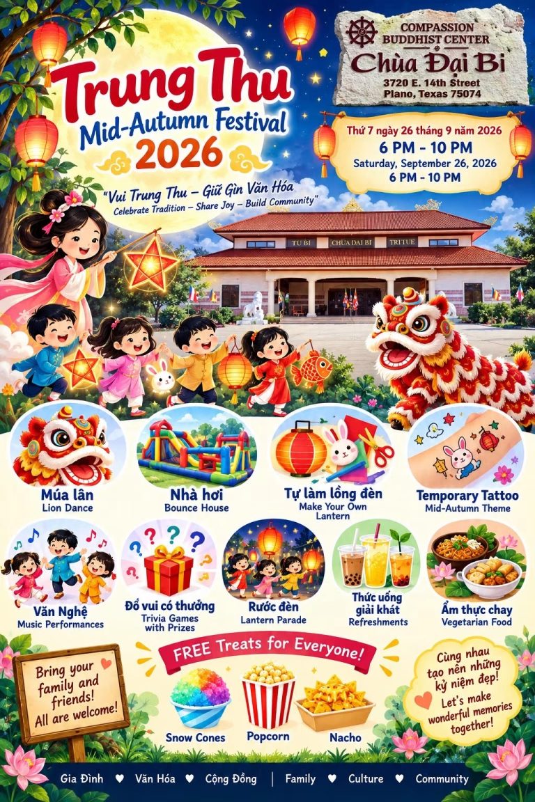 Trở Về Tuổi Thơ Cùng Đêm Hội Trung Thu 2026 Tại Chùa Đại Bi Plano.